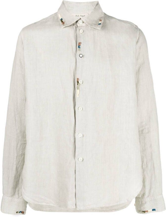 Nick Fouquet Overhemd met geborduurd detail Beige