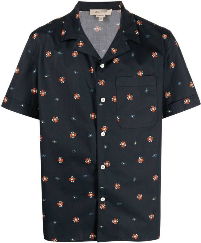Nick Fouquet Overhemd met print Blauw