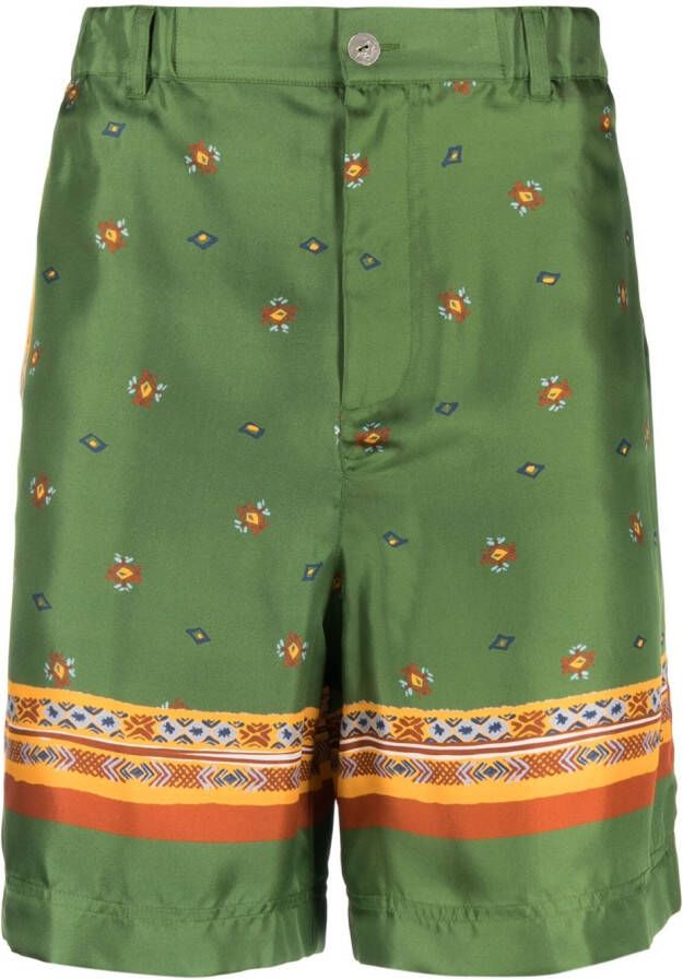 Nick Fouquet Shorts met print Groen