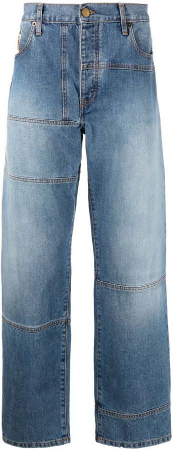 Nick Fouquet Jeans met patchwork Blauw