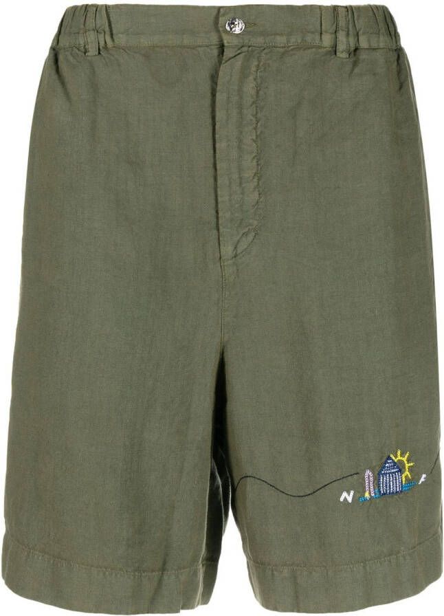 Nick Fouquet Bermuda shorts met borduurwerk Groen