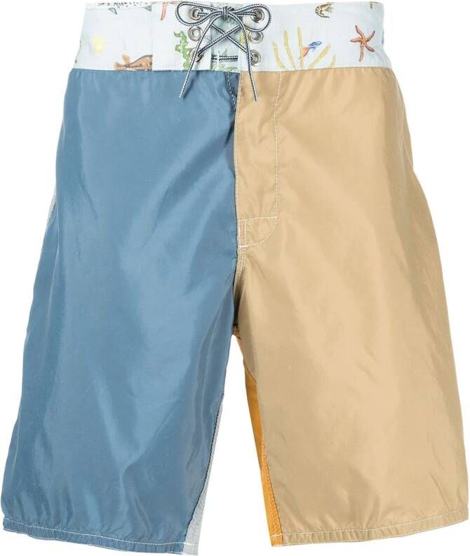 Nick Fouquet x Birdwell shorts met vlakken Blauw