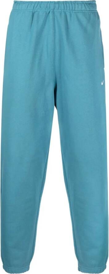 Nike elasticated-waist jersey track pant Blauw