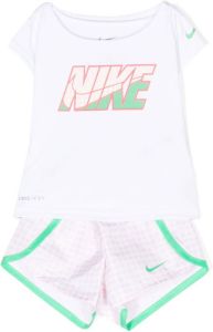 Nike Kids Geruite shorts Wit