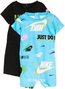 Nike Kids logo-print romper set Blauw