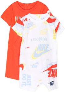 Nike Kids logo-print romper set Wit