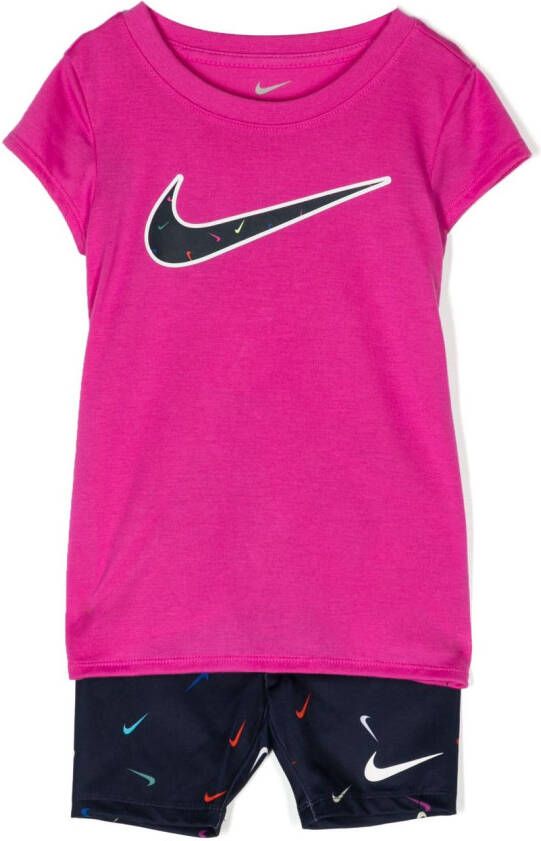 Nike Kids Shorts set met logo Paars