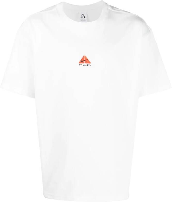 Nike Katoenen T-shirt met geborduurd logo Wit