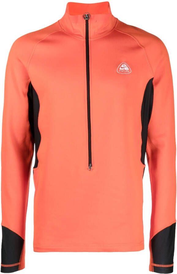Nike x Polartec ACG sweater met halve rits Oranje