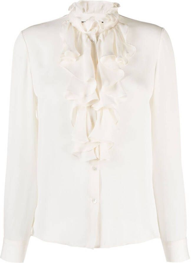 Nili Lotan Blouse met ruche afwerking Wit