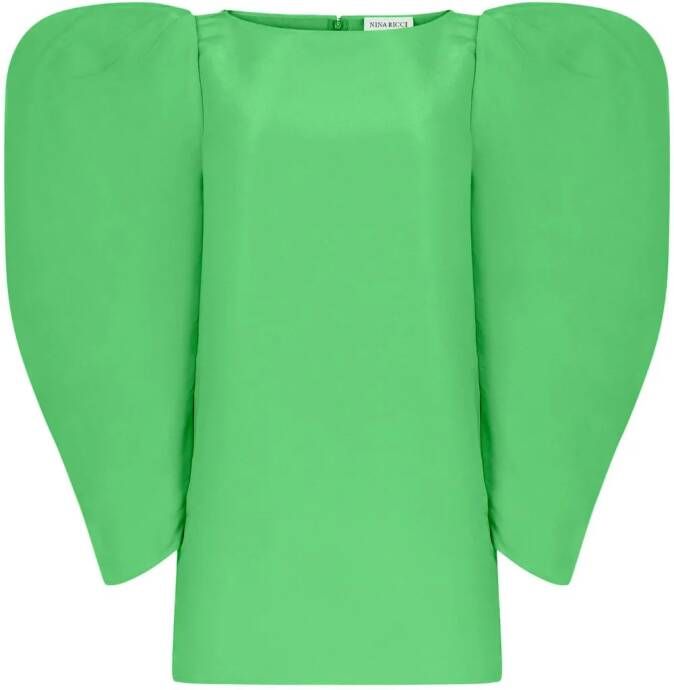 Nina Ricci Mini-jurk met pofmouwen Groen