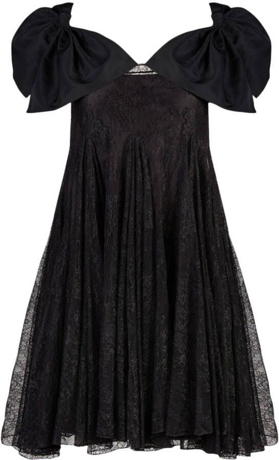 Nina Ricci Mini-jurk met bloemenkant Zwart