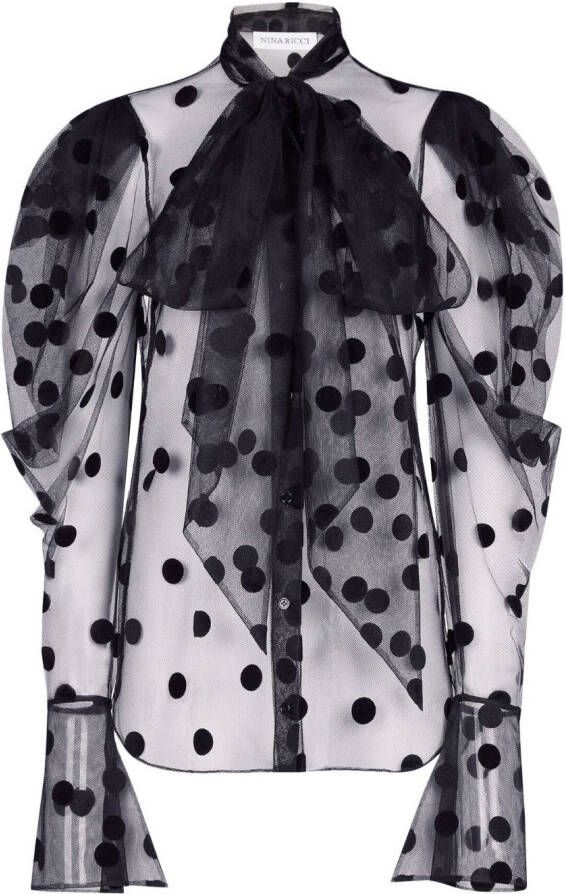 Nina Ricci Zijden blouse Zwart