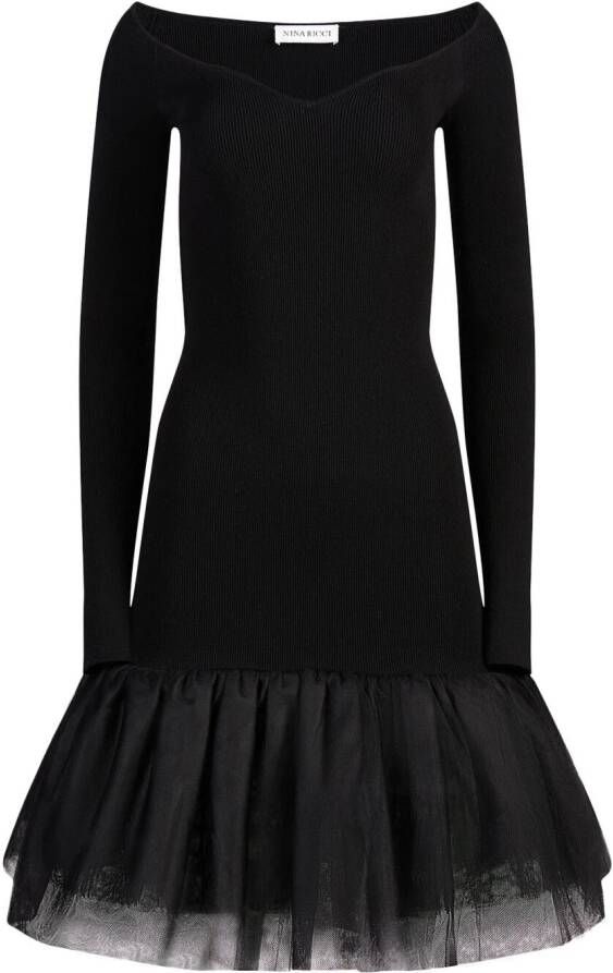 Nina Ricci Jurk met sweetheart hals Zwart