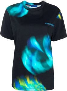Nina Ricci T-shirt met abstracte print Blauw