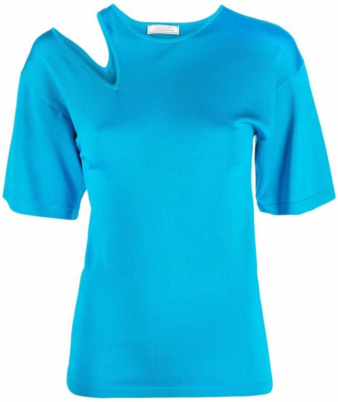 Nina Ricci T-shirt met uitgesneden detail Blauw