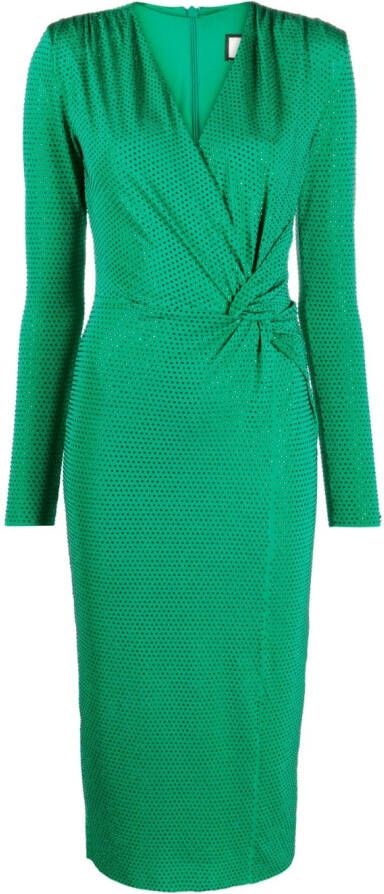 NISSA Midi-jurk verfraaid met kristallen Groen