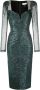 NISSA Lurex midi-jurk met ruches Groen - Thumbnail 1