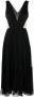 NISSA Midi-jurk verfraaid met kristallen Zwart - Thumbnail 1