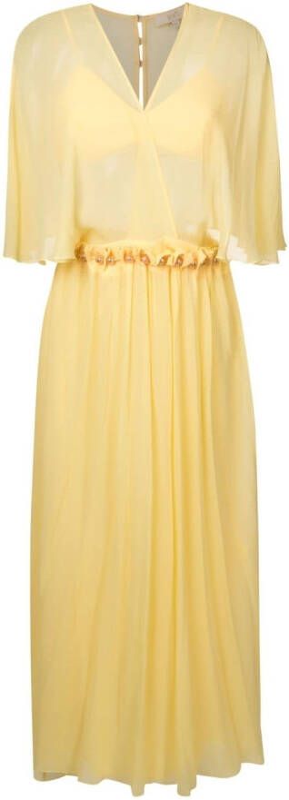 Nk Midi-jurk met kralen detail Geel
