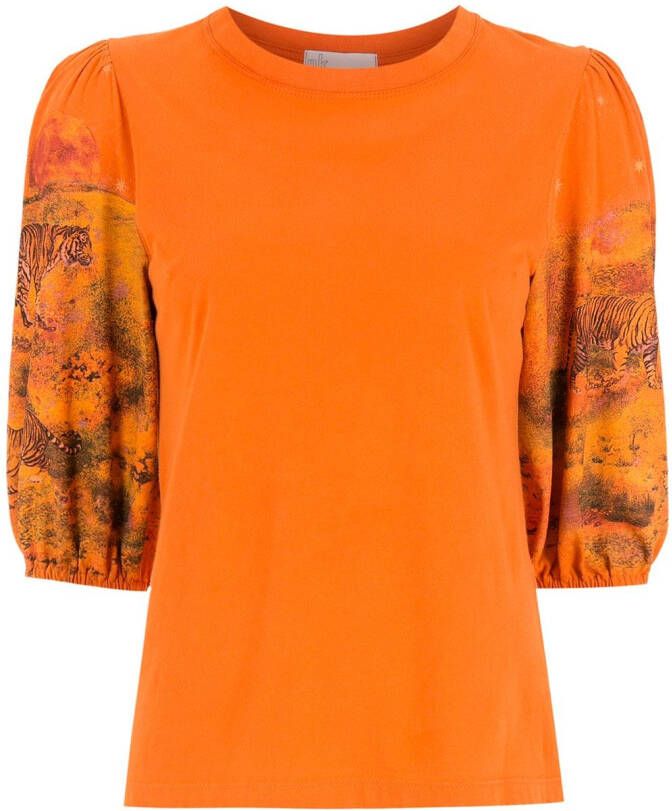 Nk T-shirt met tijgerprint Oranje
