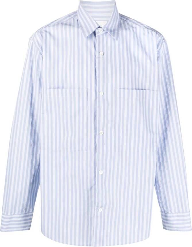 NN07 Gestreept overhemd Blauw