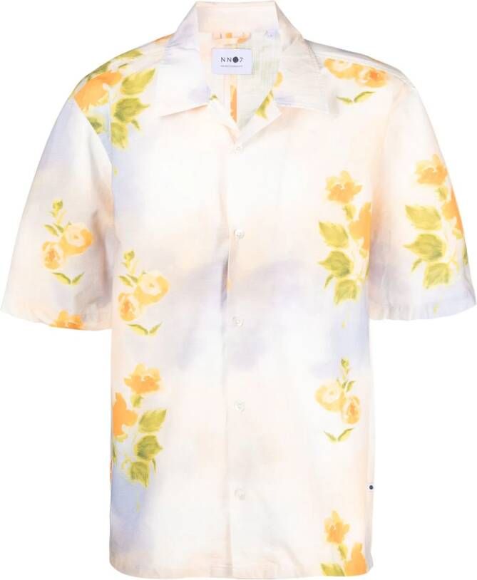 NN07 Overhemd met bloemenprint Roze
