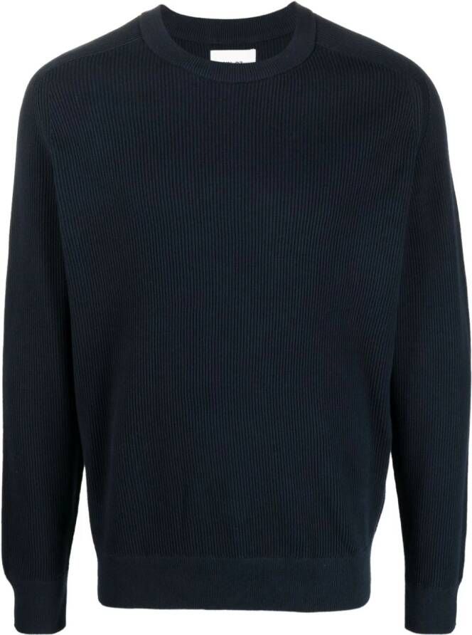NN07 Ribgebreide trui Blauw
