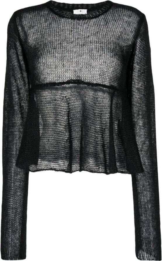 Noir Kei Ninomiya Opengebreide trui Zwart