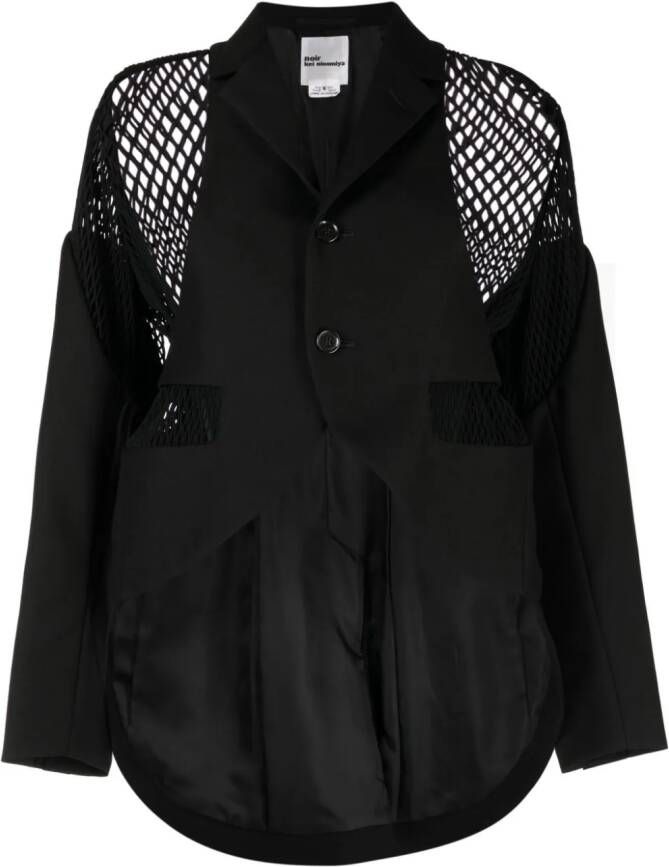 Noir Kei Ninomiya Blazer met enkele rij knopen Zwart