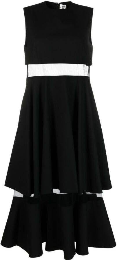 Noir Kei Ninomiya Mouwloze midi-jurk Zwart