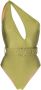 Noire Swimwear Asymmetrisch badpak Groen - Thumbnail 1