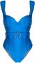 Noire Swimwear Badpak met ceintuur Blauw - Thumbnail 1
