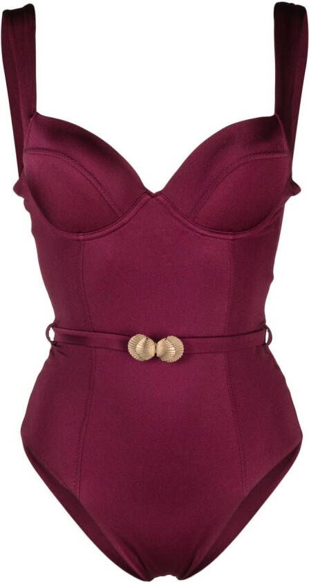 Noire Swimwear Badpak met ceintuur Roze