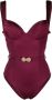 Noire Swimwear Badpak met ceintuur Roze - Thumbnail 1