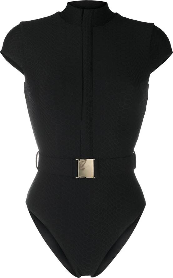 Noire Swimwear Badpak met ceintuur Zwart