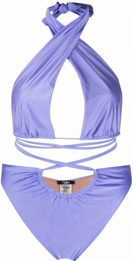 Noire Swimwear Badpak met halternek Blauw