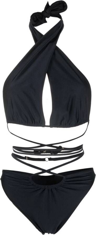 Noire Swimwear Badpak met halternek Zwart