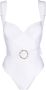 Noire Swimwear Badpak met riem detail Wit - Thumbnail 1