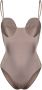 Noire Swimwear Badpak met ronde hals Beige - Thumbnail 1