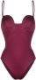 Noire Swimwear Badpak met tonaal stiksel Roze - Thumbnail 1