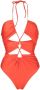 Noire Swimwear Badpak met V-hals Oranje - Thumbnail 1