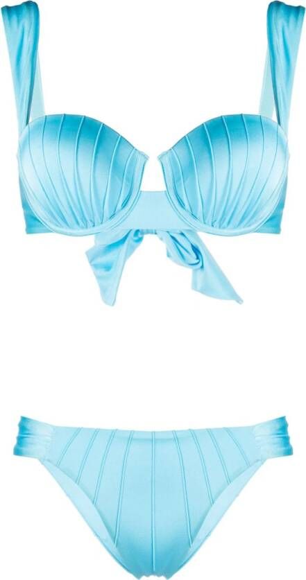 Noire Swimwear Bikini met gestrikte zijkanten Blauw