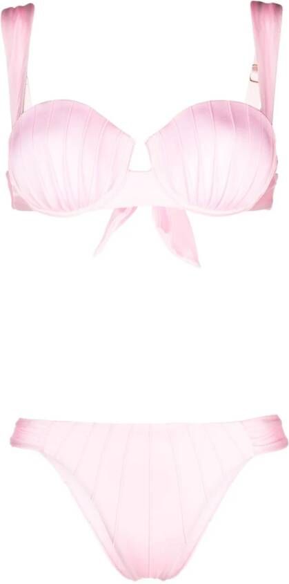Noire Swimwear Bikini met gestrikte zijkanten Roze