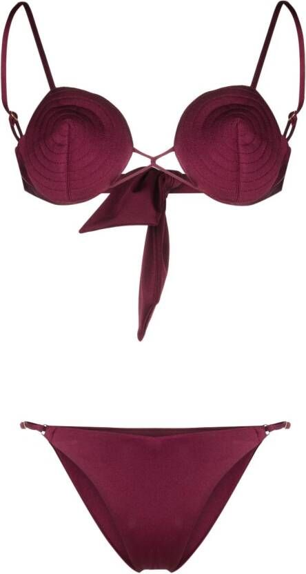 Noire Swimwear Bikini met tonaal stiksel Roze
