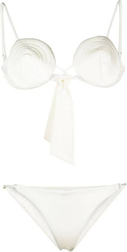 Noire Swimwear Bikini met tonaal stiksel Wit