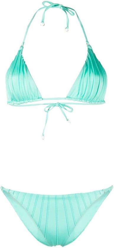Noire Swimwear Gesmockte bikini Blauw