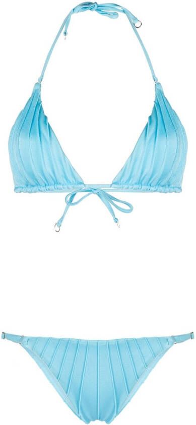 Noire Swimwear Gesmockte bikini Blauw
