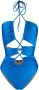 Noire Swimwear Gesmockt badpak Blauw - Thumbnail 1