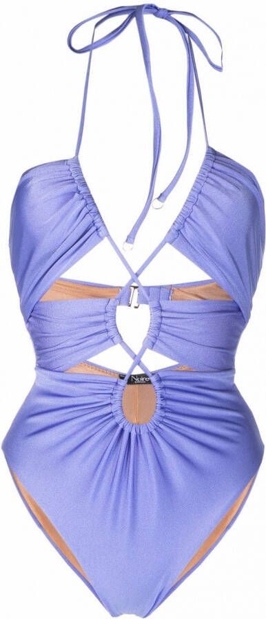 Noire Swimwear Gesmockt badpak Paars